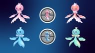 Regular and shiny Frillish (Image via TPC)